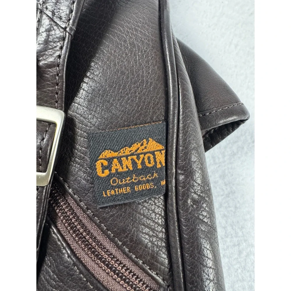 Western Boho Canyon Outback Unisex Sling Backpack Brown Leather Convertible